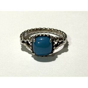 Authentic Pandora Sterling Silver Vibrant Spirit Blue Ring Size 6 - #197188NSC